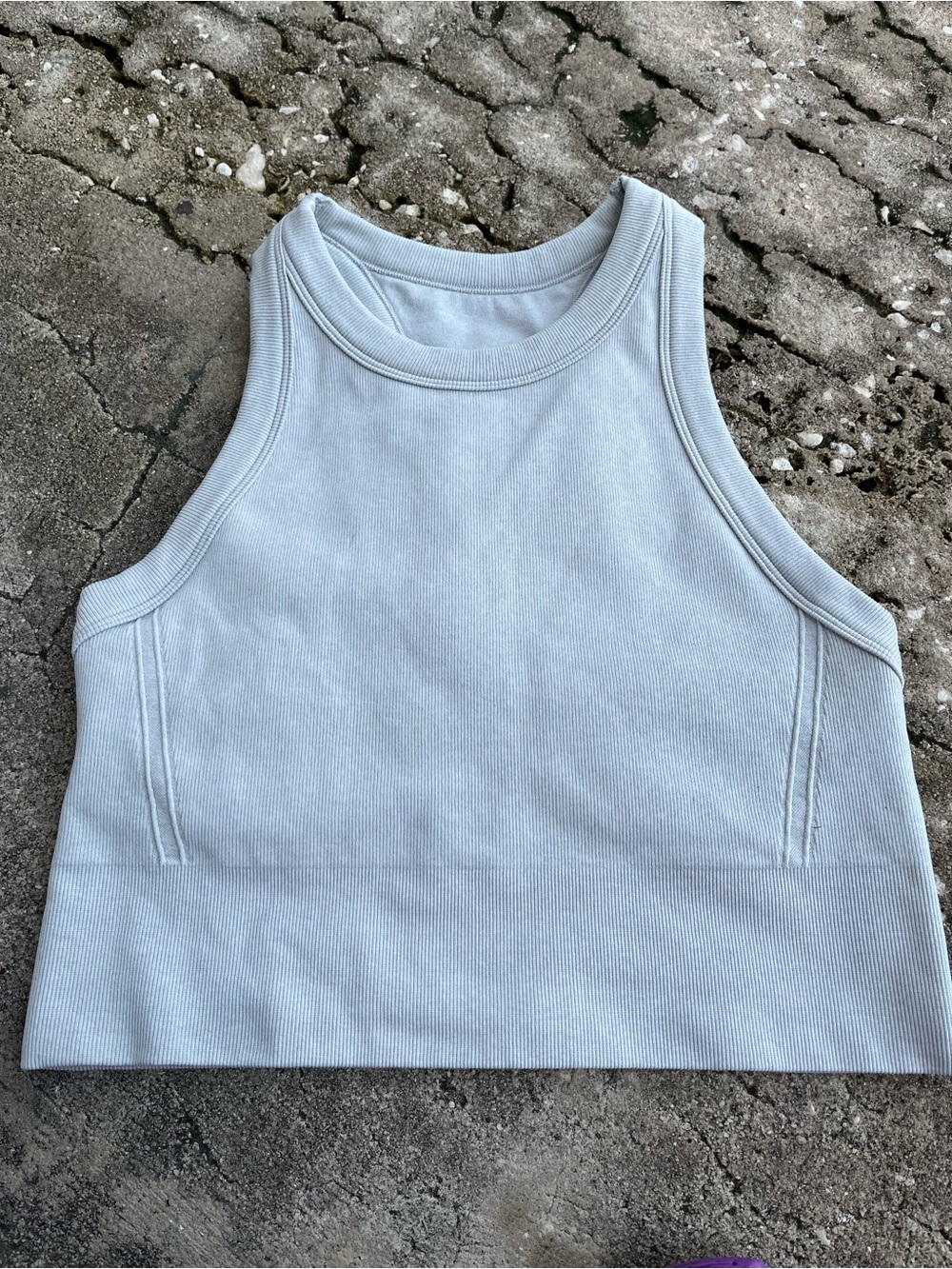 DSG gray Sleeveless Ribbed Crop Top